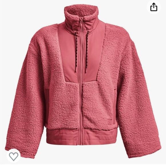 $130 Under Armour Women's Legacy Sherpa Full-Zip Jacket in Deco Rose NWT - Picture 3 of 12